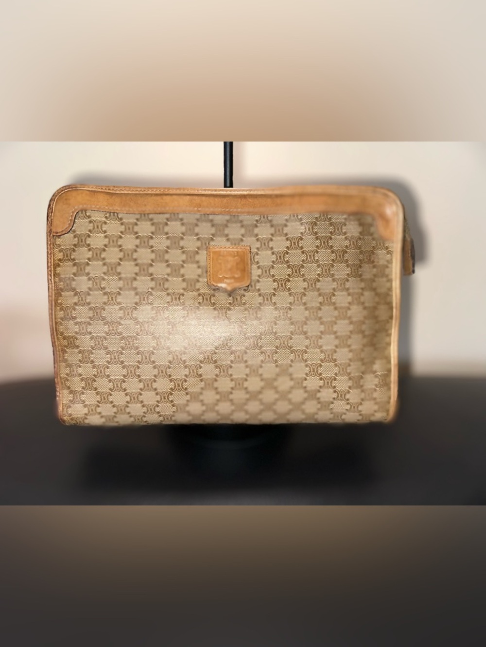 ✨ CELINE Vintage Macadam Triomphe Clutch  /Cosmetic Bag - Collectible